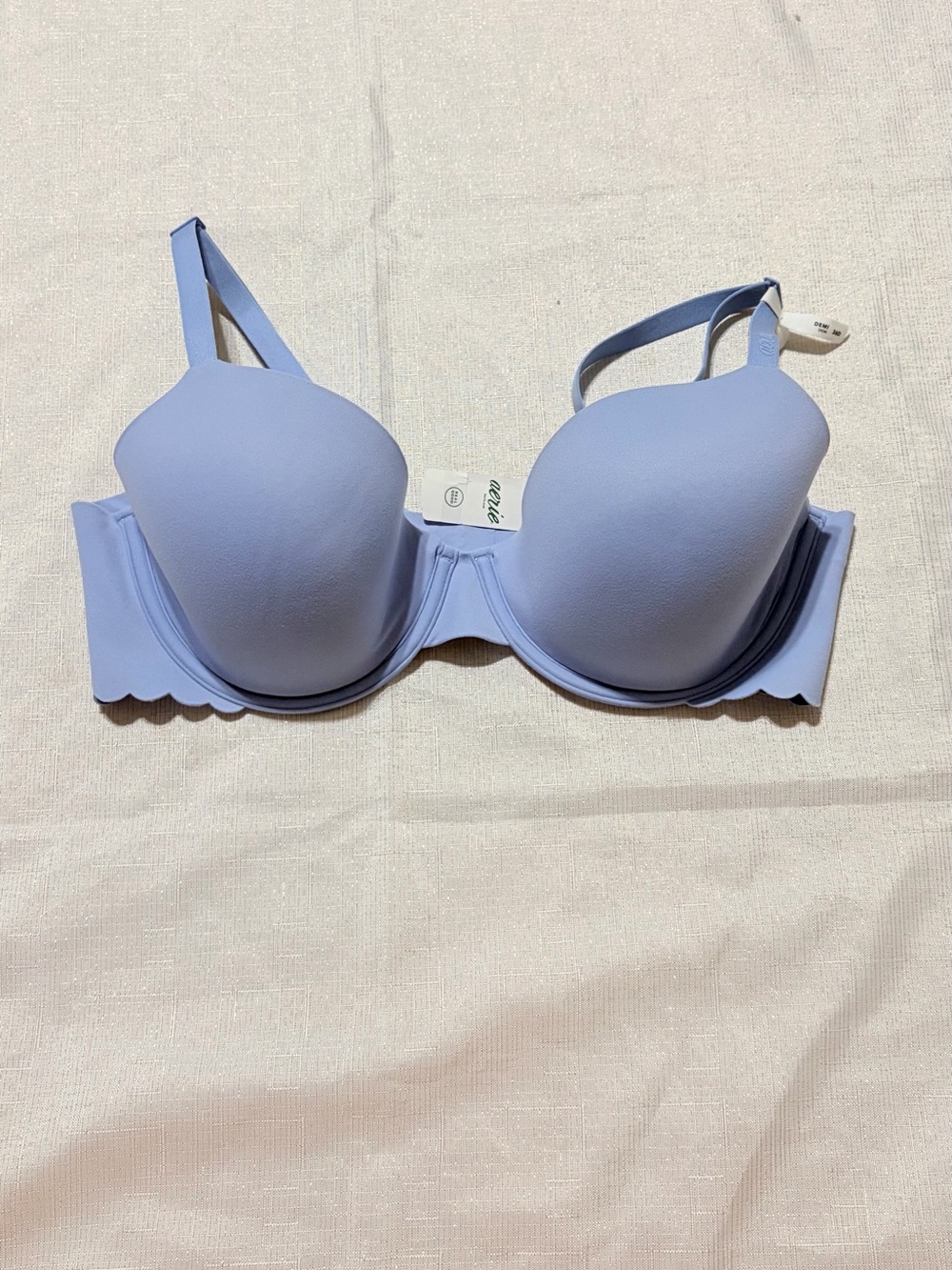 Aerie Light Blue Scalloped Smoothez Demi Bra